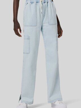 HUDSON Jeans Women Blue Drawstring Cargo Worthwhile Straight Leg Jean Size 23